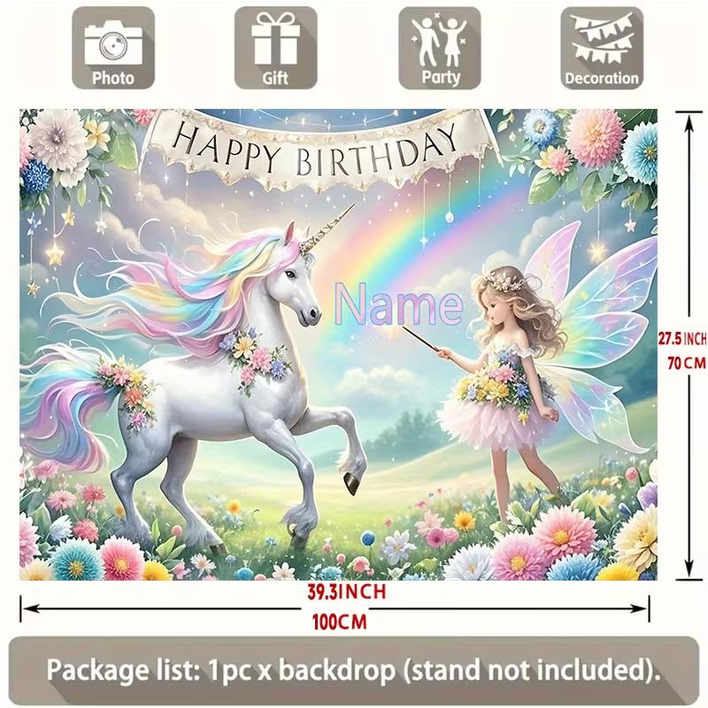 2D Enchanted Unicorn & Fairy Photography Backdrop, Flower Field with Rainbow Party Prop 47.2x31.5inch/120*80cm
2D Enchanted Unicorn & Fairy Photography Backdrop, Flower Field with Rainbow Party Prop 47.2x31.5inch/120*80cm