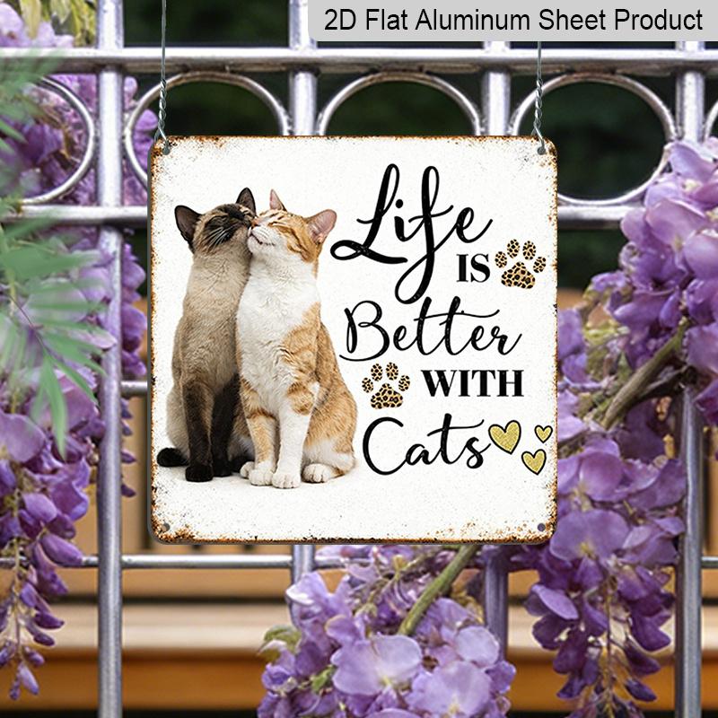 2D Flat - 1pc, Decoration for Cat Lovers, Cute Cat Quote Plaque, Vintage Aluminum Sign, Home Wall Decor, Warm Pet Decoration, Suitable for Bedroom 20*20cm
2D Flat - 1pc, Decoration for Cat Lovers, Cute Cat Quote Plaque, Vintage Aluminum Sign, Home Wall Decor, Warm Pet Decoration, Suitable for Bedroom 20*20cm