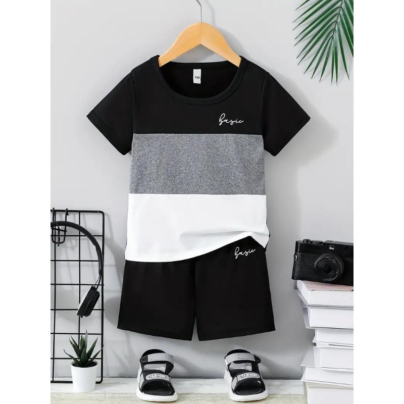 Summer Children s Boys Clothes Color Matching T-shirts and Shorts 2-piece Set Baby Girls Short-sleeved Tops and Bottoms 150
Summer Children s Boys Clothes Color Matching T-shirts and Shorts 2-piece Set Baby Girls Short-sleeved Tops and Bottoms 150
