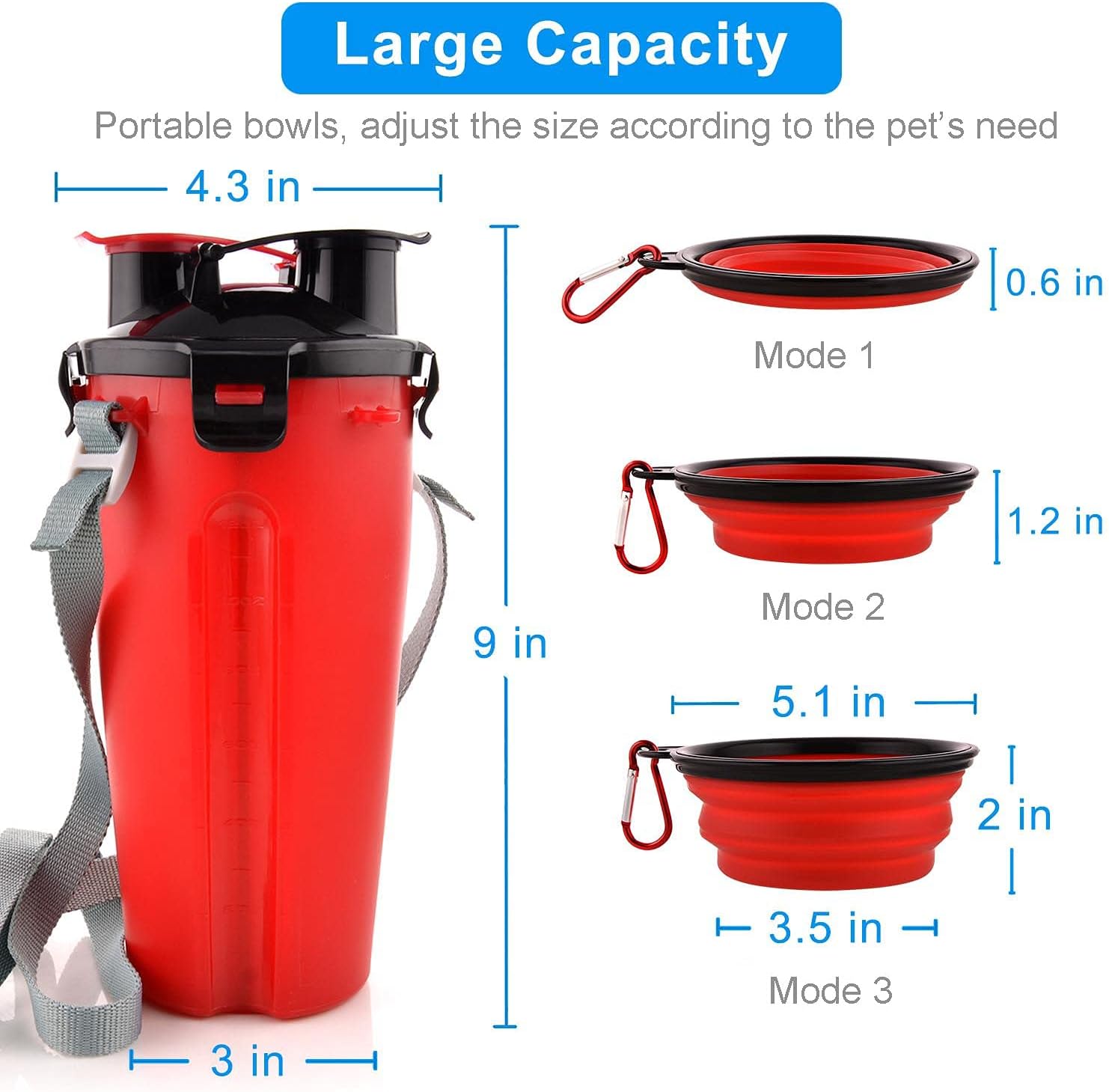 2 in 1 Portable Pet Folding Water Bottle Food Container With Folding Silicone Pet Bowl Outdoor Travel Dog Cat Feeder Cup Bowls красный
2 in 1 Portable Pet Folding Water Bottle Food Container With Folding Silicone Pet Bowl Outdoor Travel Dog Cat Feeder Cup Bowls красный