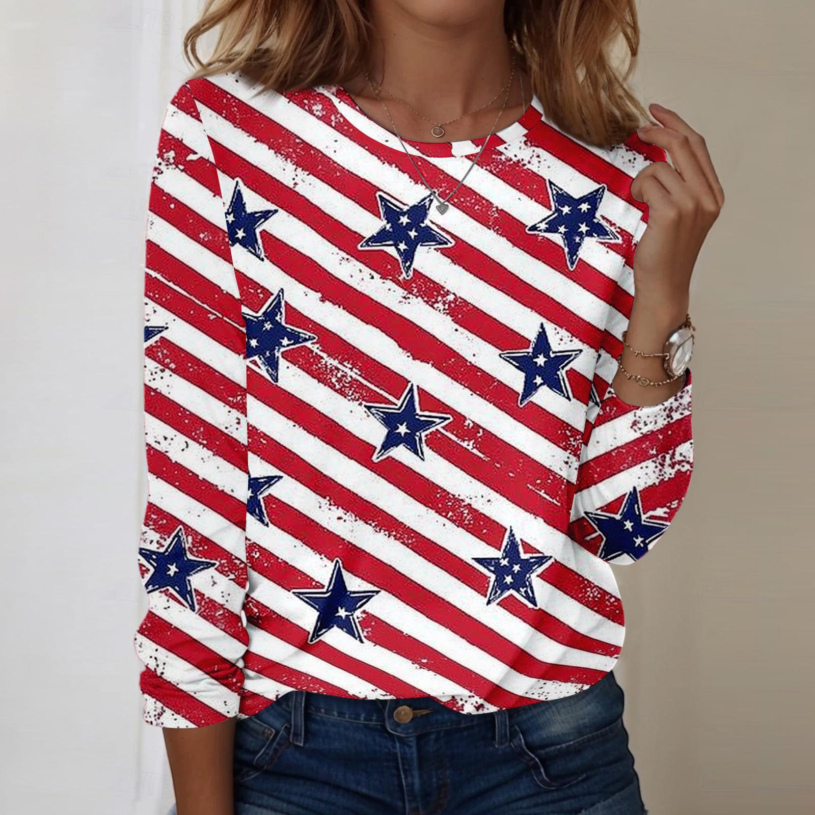 Women s Fashionable Casual Long-Sleeved Independence Day Print Neck Top XL білий
Women s Fashionable Casual Long-Sleeved Independence Day Print Neck Top XL білий