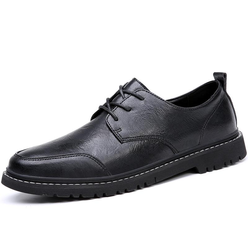 Модные классические черные мужские кожаные туфли в минималистичном и универсальном стиле для офиса и вождения, для отдыха, для мужчин, для ходьбы, новые 44 чёрный