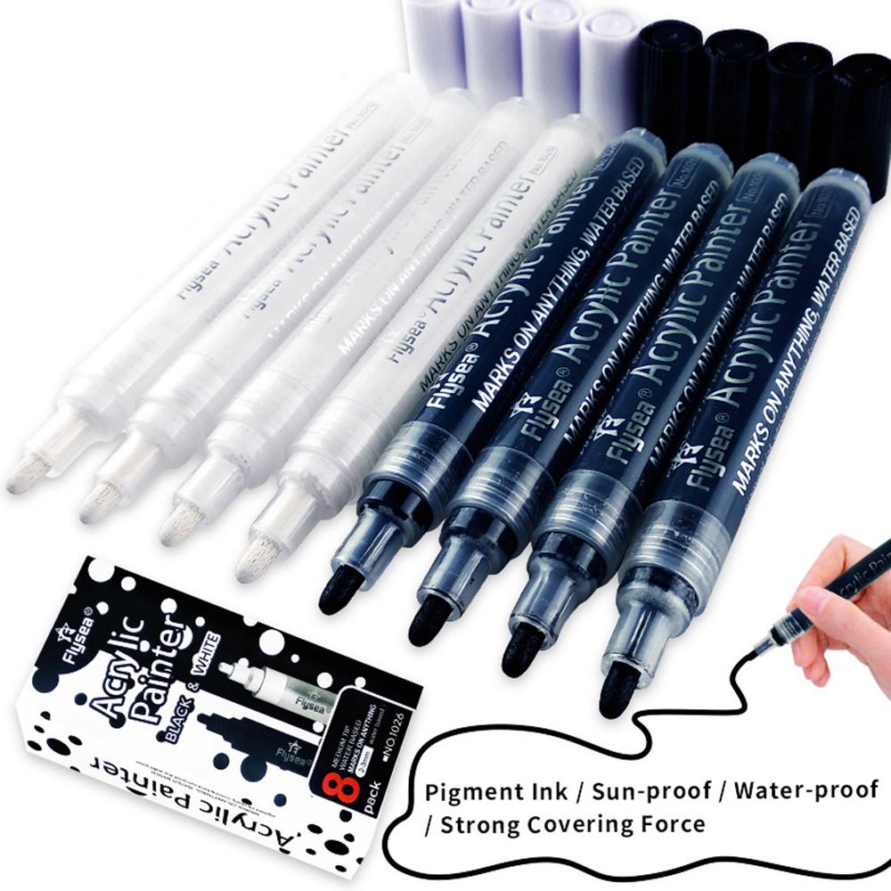 FLYSEA 1026 6Pcs/Box Black White Acrylic Paint Pens Ceramic Painting Markers (3Pcs Black+3Pcs White) Type A
FLYSEA 1026 6Pcs/Box Black White Acrylic Paint Pens Ceramic Painting Markers (3Pcs Black+3Pcs White) Type A