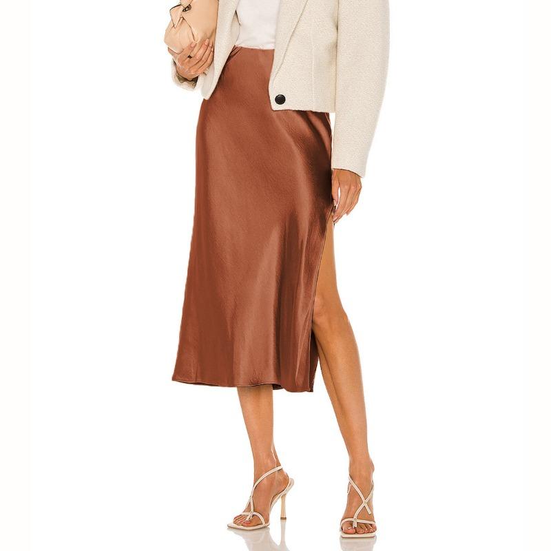 Elegant temperament, high-quality acetate satin elastic high-waist split mid-length skirt S бежевый
Elegant temperament, high-quality acetate satin elastic high-waist split mid-length skirt S бежевый