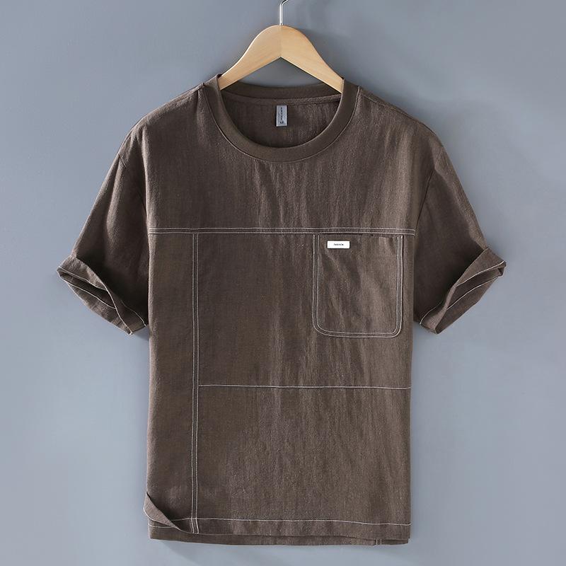 Summer Fashion Short Sleeve T-shirt Men Beach Breathable Tshirt Linens Men Tops&Tees Round-neck Pocket Casual Tshirt XXXL коричневий
Summer Fashion Short Sleeve T-shirt Men Beach Breathable Tshirt Linens Men Tops&Tees Round-neck Pocket Casual Tshirt XXXL коричневий