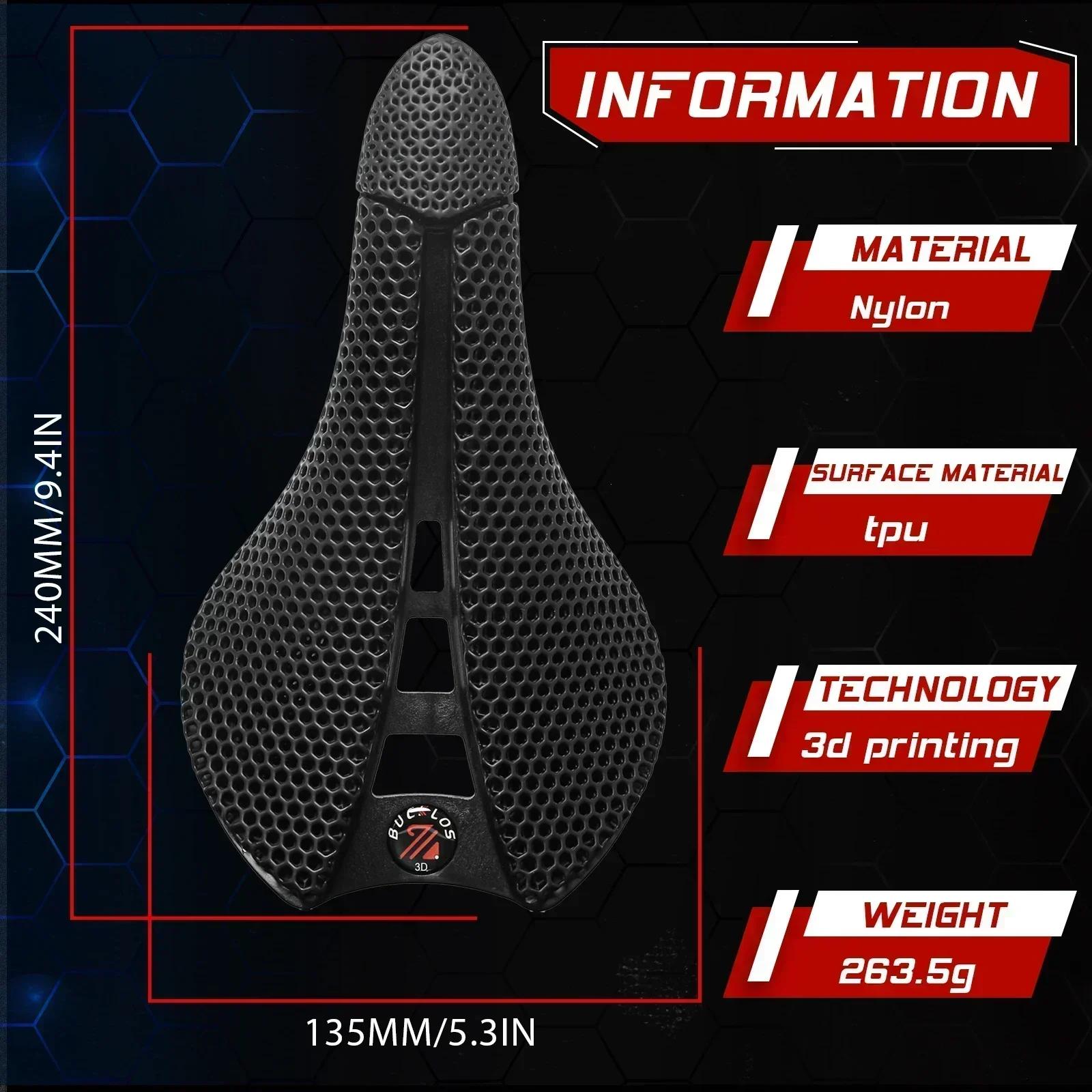 BUCKLOS Bicycle Saddle 143MM 155mm 3d Printed Saddle Carbon Fiber Racing Bike Seat Cushion 3D Road MTB Triathlon Seat Nylon
BUCKLOS Bicycle Saddle 143MM 155mm 3d Printed Saddle Carbon Fiber Racing Bike Seat Cushion 3D Road MTB Triathlon Seat Nylon