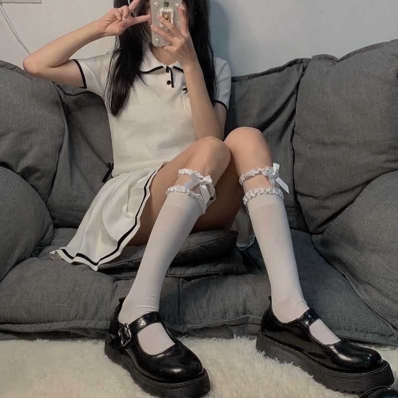 Japanese-Style Sweet White Lace Socks | Soft Girl Bowknot Ruffle Knee-High Socks - JK Academy Calf Socks
Japanese-Style Sweet White Lace Socks | Soft Girl Bowknot Ruffle Knee-High Socks - JK Academy Calf Socks