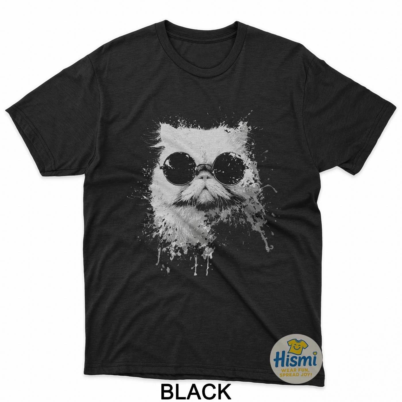Grunge Style Hipster Persian Cat With Sunglasses Black T-Shirt S
Grunge Style Hipster Persian Cat With Sunglasses Black T-Shirt S