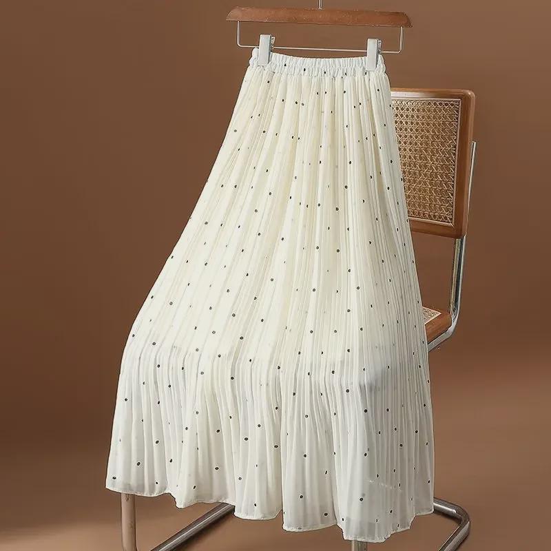 2025 Spring/Summer Women s High Waist Polka Dot Pleated A-Line Chiffon Midi Skirt L (110-120 lbs) брудно-білий
2025 Spring/Summer Women s High Waist Polka Dot Pleated A-Line Chiffon Midi Skirt L (110-120 lbs) брудно-білий