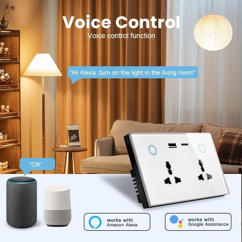 Tuya WIFI Smart USB Настінна розетка ЄС США Великобританія Універсальна розетка 15A Живлення Сенсорний вимикач Швидка бездротова зарядка Alexa Google Echo білий
Tuya WIFI Smart USB Настінна розетка ЄС США Великобританія Універсальна розетка 15A Живлення Сенсорний вимикач Швидка бездротова зарядка Alexa Google Echo білий