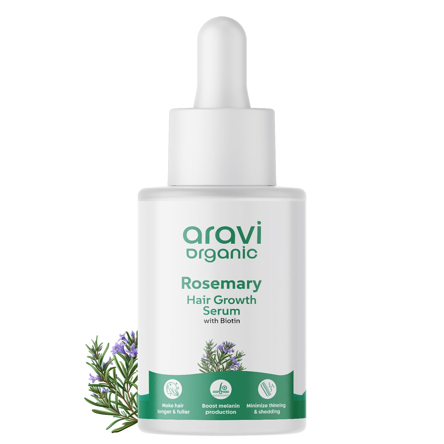 Aravi Organic Rosemary & Biotin Hair Growth Serum - For Hair Growth, Strengthens Hair, and Nourishes Scalp - 30 ml
Aravi Organic Rosemary & Biotin Hair Growth Serum - For Hair Growth, Strengthens Hair, and Nourishes Scalp - 30 ml