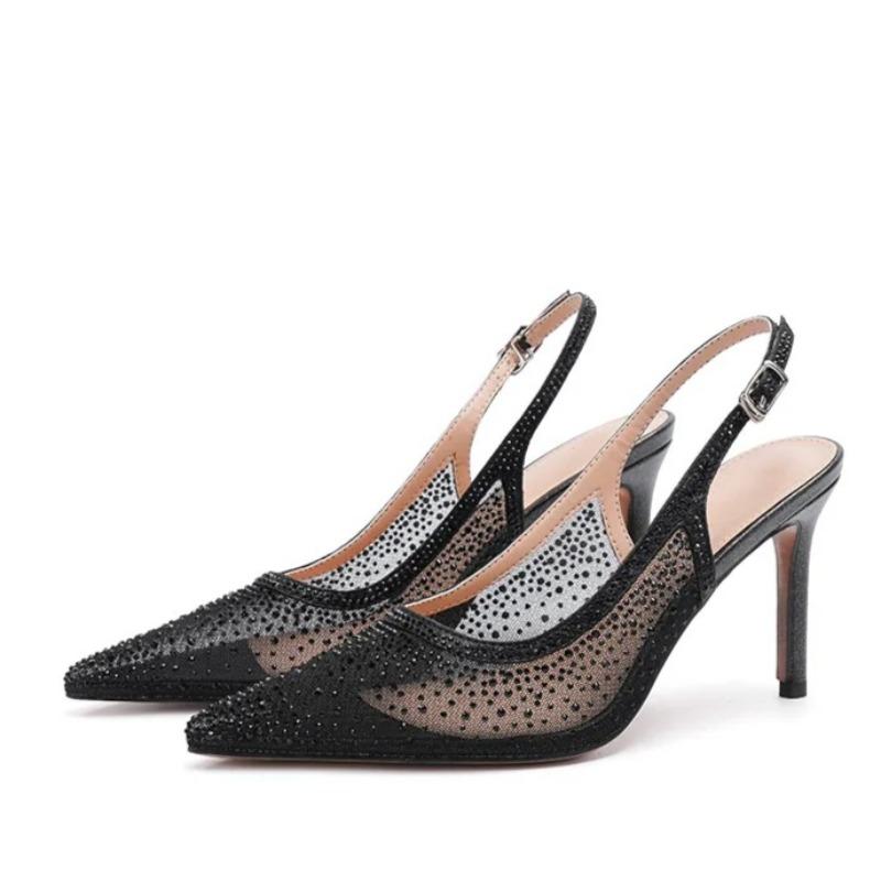 Shining Rhinestone Mesh Women Slingback Pumps Elegant Pointed Toe Banquet Dress Luxury High Heeled Female Wedding Shoes 39 чорний
Shining Rhinestone Mesh Women Slingback Pumps Elegant Pointed Toe Banquet Dress Luxury High Heeled Female Wedding Shoes 39 чорний