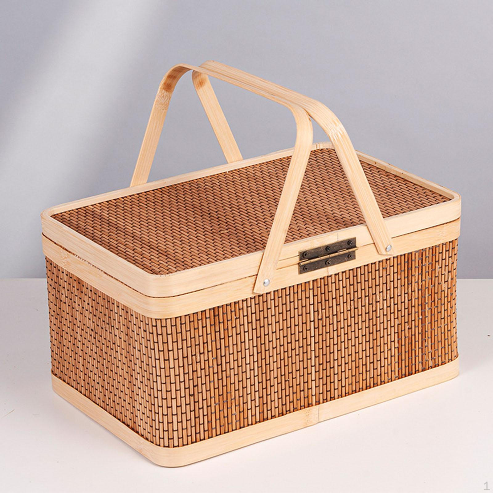 Bamboo Basket Woven Picnic Multipurpose with Lid and Handle Portable for Mooncake Snacks Home
Bamboo Basket Woven Picnic Multipurpose with Lid and Handle Portable for Mooncake Snacks Home
