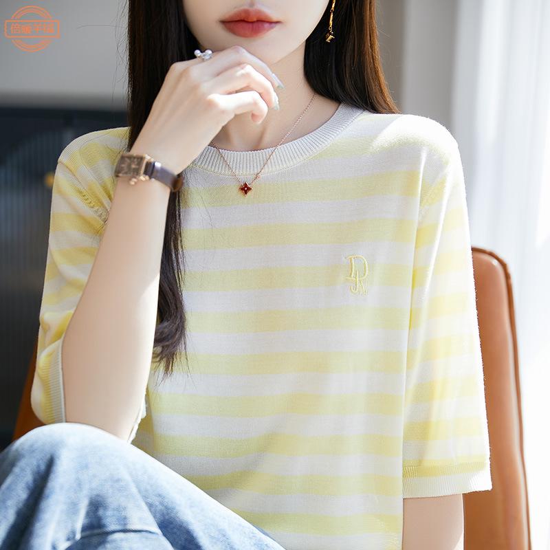 Summer Cool Striped Ice Silk Short Sleeve T-Shirt Medium жёлтый
Summer Cool Striped Ice Silk Short Sleeve T-Shirt Medium жёлтый