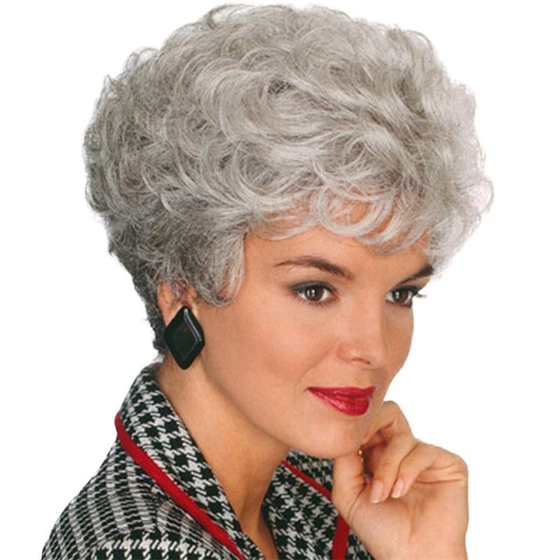 Women s Grey Wig Synthetic Natural Layered Haircut Short Curly Wig with Bangs Elderly Ladies Grandmother Wig Cosplay сірий
Women s Grey Wig Synthetic Natural Layered Haircut Short Curly Wig with Bangs Elderly Ladies Grandmother Wig Cosplay сірий