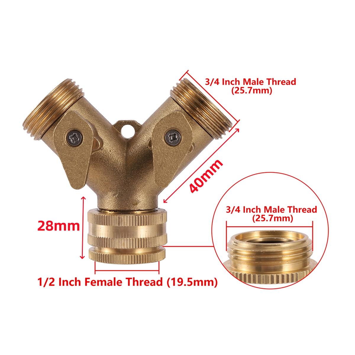 Copper Dual Control Y-Shaped Water Splitter Valve 1/2 3/4 Female Threaded Inlet 3/4 Male Threaded 2-Way Outlet Ball Valve 1Pc
Copper Dual Control Y-Shaped Water Splitter Valve 1/2 3/4 Female Threaded Inlet 3/4 Male Threaded 2-Way Outlet Ball Valve 1Pc