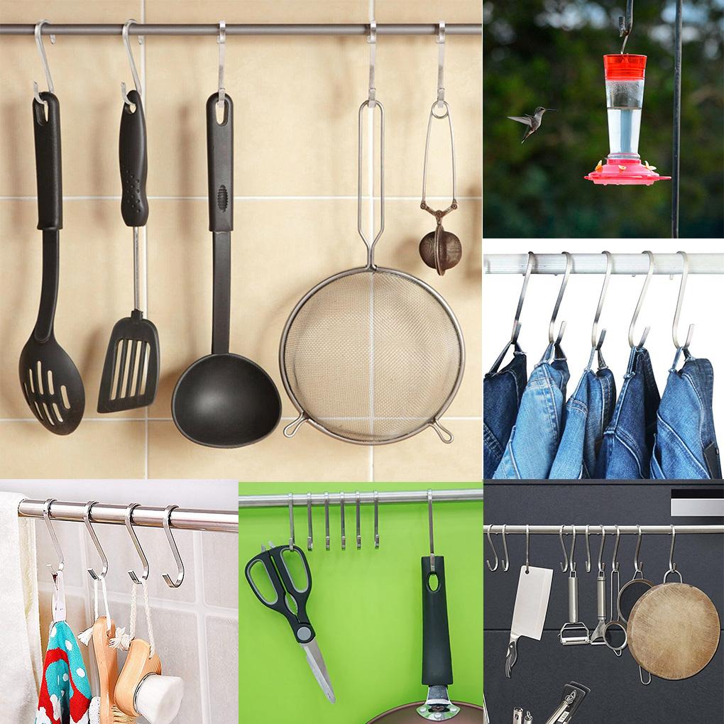 5pcs Stainless S Shaped Hooks Bathroom Kitchen Coat Hooks Multifunctional sundries Storage Hooks Hangers Holder with buckle
5pcs Stainless S Shaped Hooks Bathroom Kitchen Coat Hooks Multifunctional sundries Storage Hooks Hangers Holder with buckle