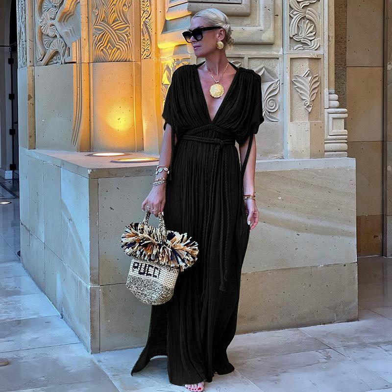 EDOLYNSA Элегантное женское платье знаменитостей с глубоким V-образным вырезом и плетеной веревкой, летнее вечернее платье макси, туника, пляжная одежда, купальник, накидка A2848 One Size чёрный
EDOLYNSA Элегантное женское платье знаменитостей с глубоким V-образным вырезом и плетеной веревкой, летнее вечернее платье макси, туника, пляжная одежда, купальник, накидка A2848 One Size чёрный