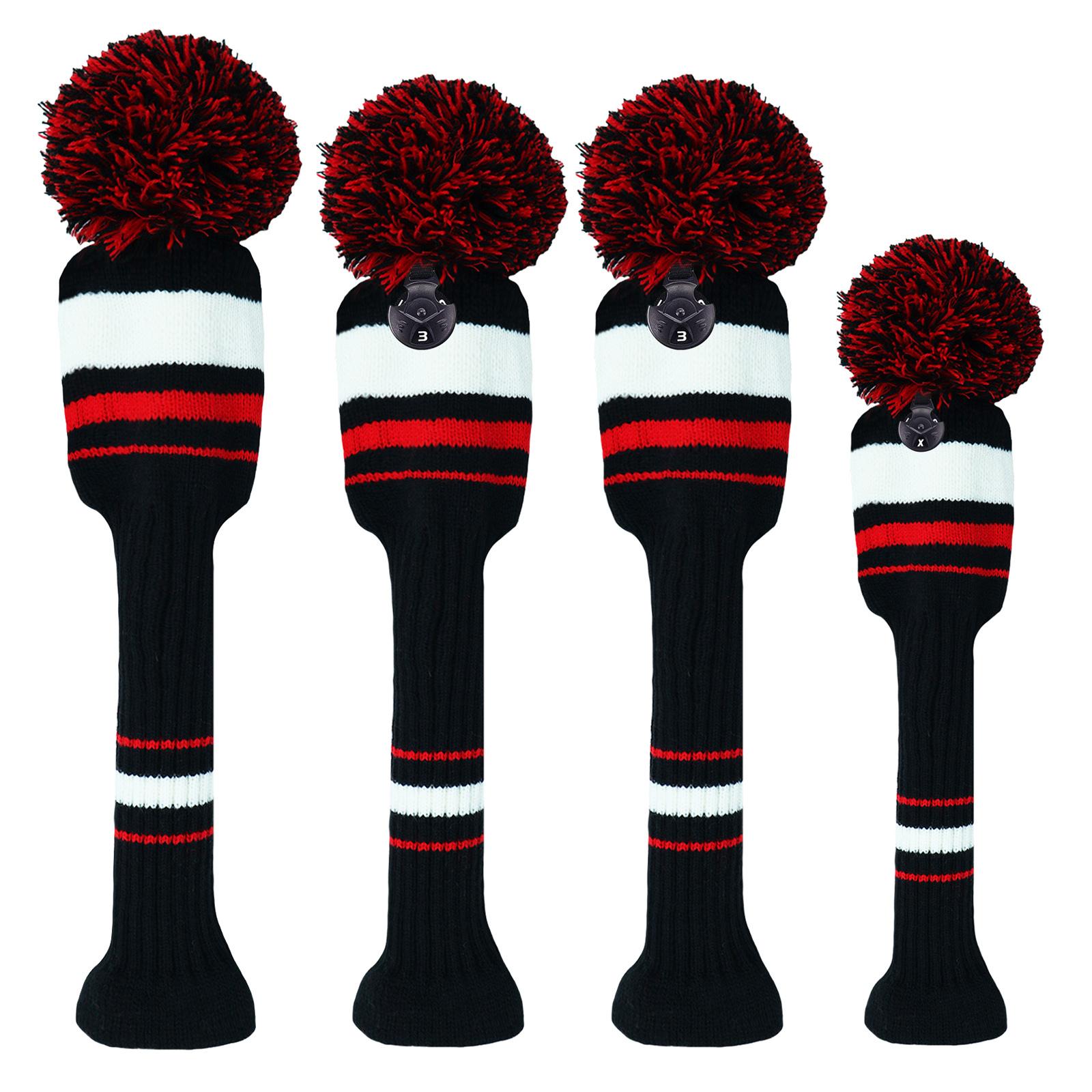Knitted Golf Club Head Covers 4Pcs/Set | Stretchable Pom-Pom Cover for Driver & Fairway Wood | Striped Contrast Colors | Soft Long Neck Protector 4Pcs/Set чорний/білий
Knitted Golf Club Head Covers 4Pcs/Set | Stretchable Pom-Pom Cover for Driver & Fairway Wood | Striped Contrast Colors | Soft Long Neck Protector 4Pcs/Set чорний/білий