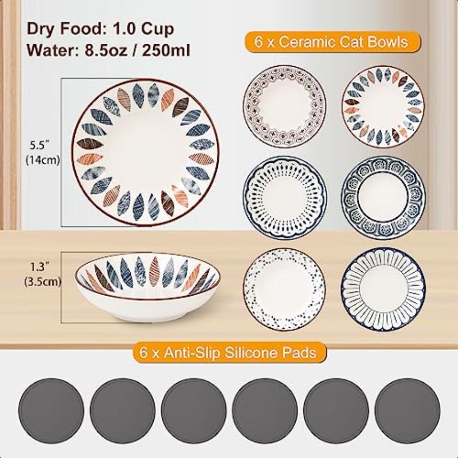 Маленькая керамическая миска для кошачьего корма Широкая неглубокая кошачья миска с нескользящим ковриком Удобные для усов миски для кормления кошек Милые кошачьи миски в японском стиле D United States
Маленькая керамическая миска для кошачьего корма Широкая неглубокая кошачья миска с нескользящим ковриком Удобные для усов миски для кормления кошек Милые кошачьи миски в японском стиле D United States