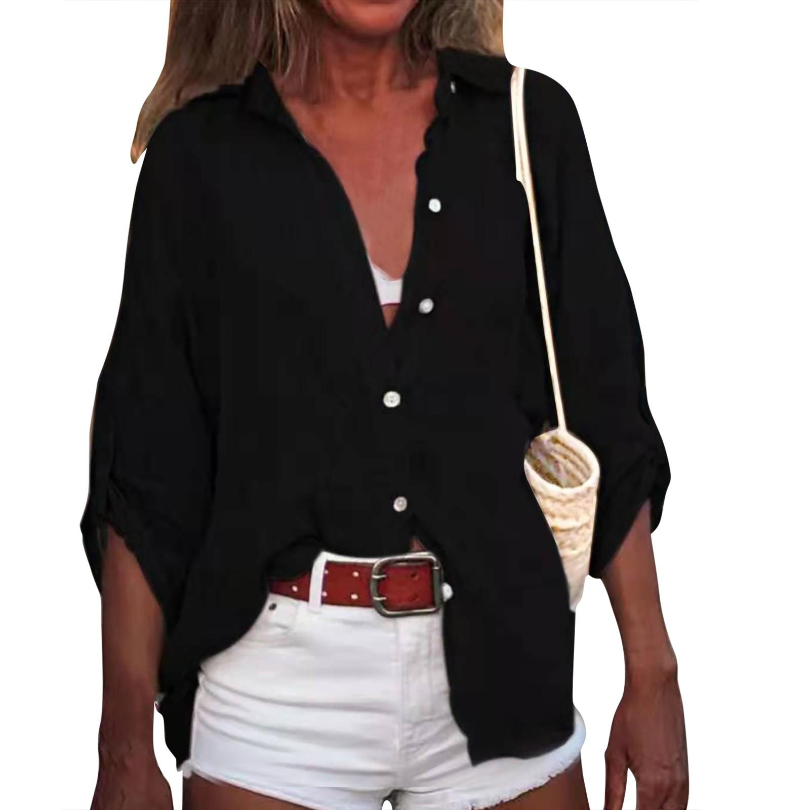 Women s Summer Cotton Linen Solid Color Seven-Point Sleeve Shirt V-Neck Loose Shirt XXL
Women s Summer Cotton Linen Solid Color Seven-Point Sleeve Shirt V-Neck Loose Shirt XXL
