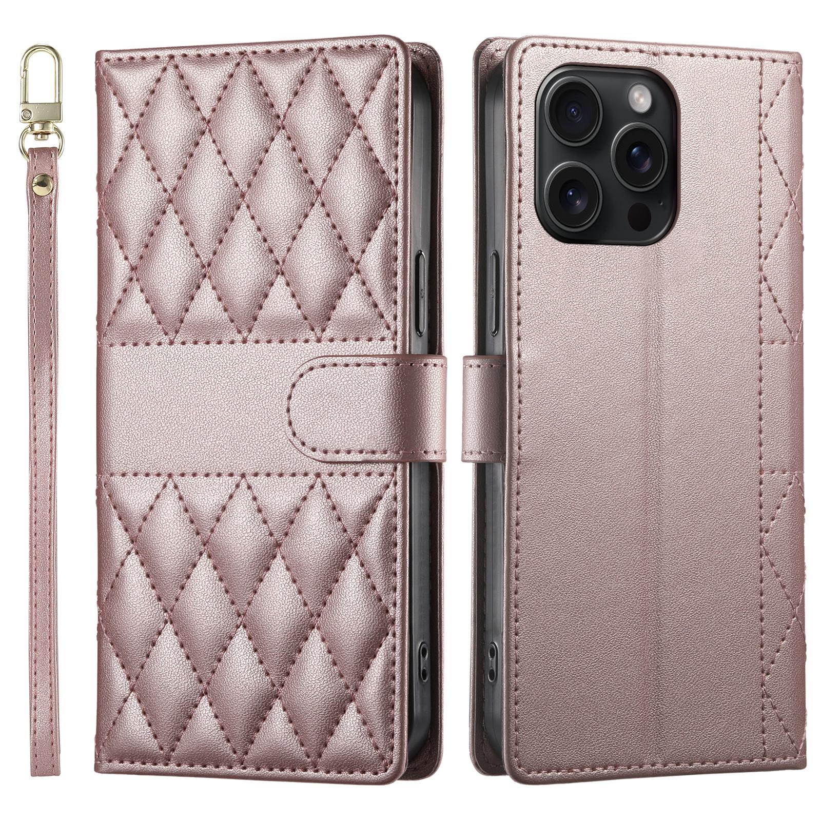 For iPhone 15 Pro Max Case Rhombus Stitching Wallet Stand Leather Phone Cover with Long/Short Strap F
For iPhone 15 Pro Max Case Rhombus Stitching Wallet Stand Leather Phone Cover with Long/Short Strap F