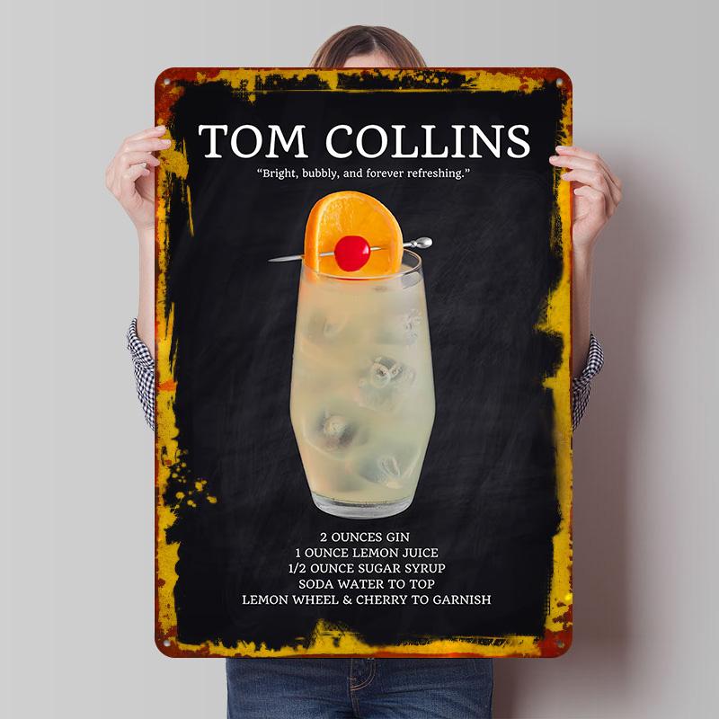 Tom Collins Cocktail Recipe Tin Plaque Poster Customized Wall Art Retro Vintage Metal Signs for Man Cave Home Decor Living Room 20x30cm(7.8x11.8inch)
Tom Collins Cocktail Recipe Tin Plaque Poster Customized Wall Art Retro Vintage Metal Signs for Man Cave Home Decor Living Room 20x30cm(7.8x11.8inch)