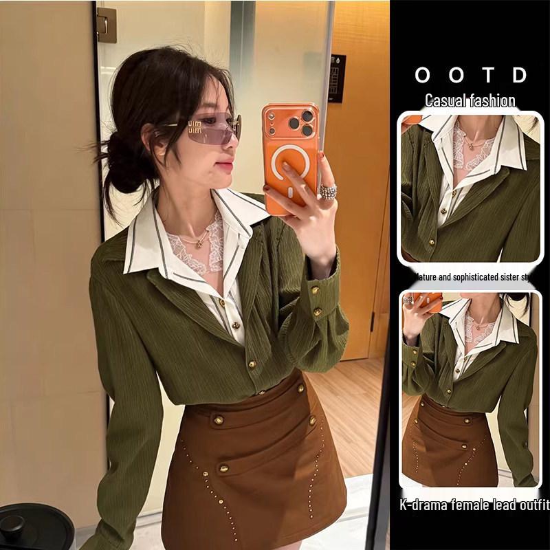 Vintage Style Two-Piece Lace Patchwork Long-Sleeve Shirt for Women - 2026 Spring/Autumn Lapel Design XL
Vintage Style Two-Piece Lace Patchwork Long-Sleeve Shirt for Women - 2026 Spring/Autumn Lapel Design XL