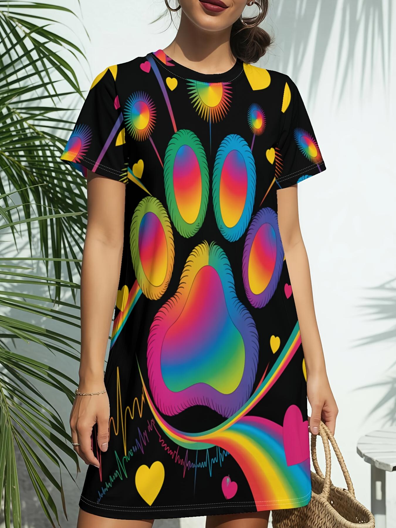 Women S New Crew Neck Short Sleeve T-Shirt Dress. American Trend Digital Print. Casual ; Versatile for Spring And Summer. Elegant And Chic Women S r M дубильна кора
Women S New Crew Neck Short Sleeve T-Shirt Dress. American Trend Digital Print. Casual ; Versatile for Spring And Summer. Elegant And Chic Women S r M дубильна кора