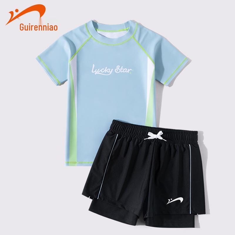 Guirenniao 2024 Boys Split Swimsuit: Sunscreen Swimwear for Kids & Teens. Size 20 (160-170cm, 95-110kg) небо синє кольору
Guirenniao 2024 Boys Split Swimsuit: Sunscreen Swimwear for Kids & Teens. Size 20 (160-170cm, 95-110kg) небо синє кольору