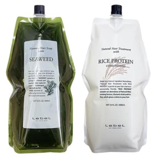 Lebel Natural Hair Soap with SW Seaweed 1600ml & Hair Treatment with RP Rice Protein 1600ml Refill Set
Lebel Natural Hair Soap with SW Seaweed 1600ml & Hair Treatment with RP Rice Protein 1600ml Refill Set