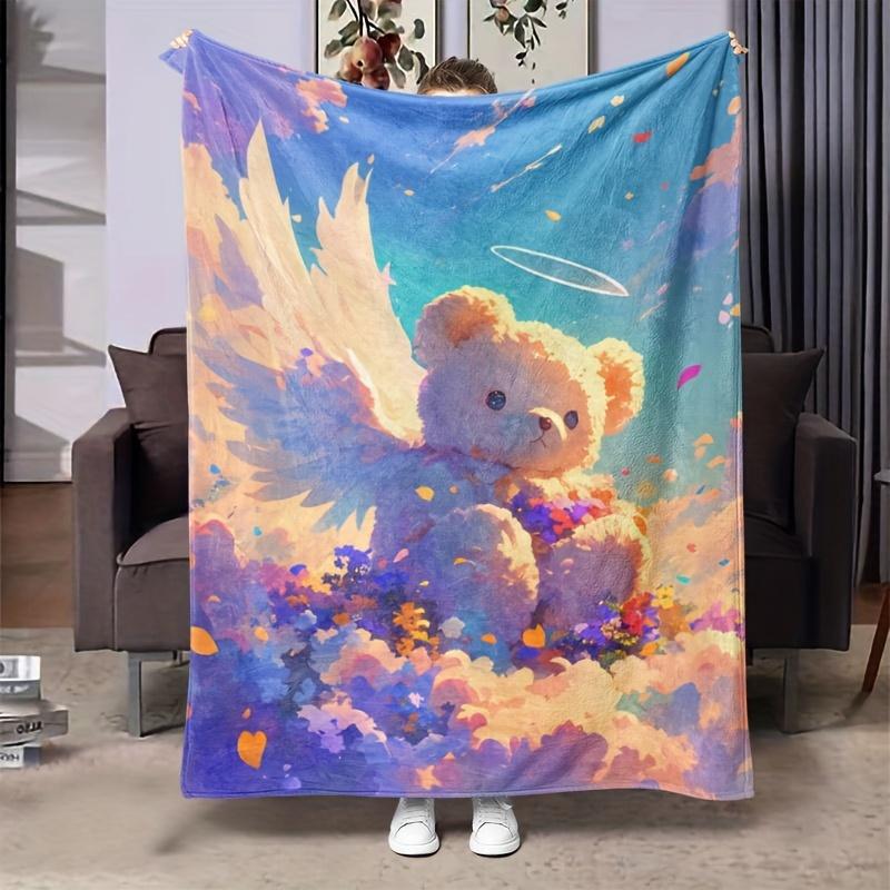 Angel Bear Blanket - Soft Cozy Throw with White Wings and Halo, Perfect for Kids Room Decor, Unique Gift for Children 75x90cm
Angel Bear Blanket - Soft Cozy Throw with White Wings and Halo, Perfect for Kids Room Decor, Unique Gift for Children 75x90cm