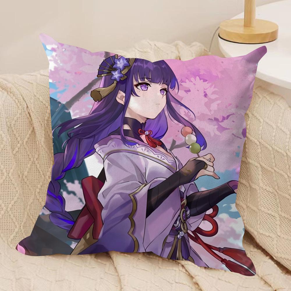 Raiden Shogun Genshin Impact Cushion Cover Silky Short Plush Invisible Zipper Dustproof Sofa Pillow Case for Home Decor 30x30cm
Raiden Shogun Genshin Impact Cushion Cover Silky Short Plush Invisible Zipper Dustproof Sofa Pillow Case for Home Decor 30x30cm