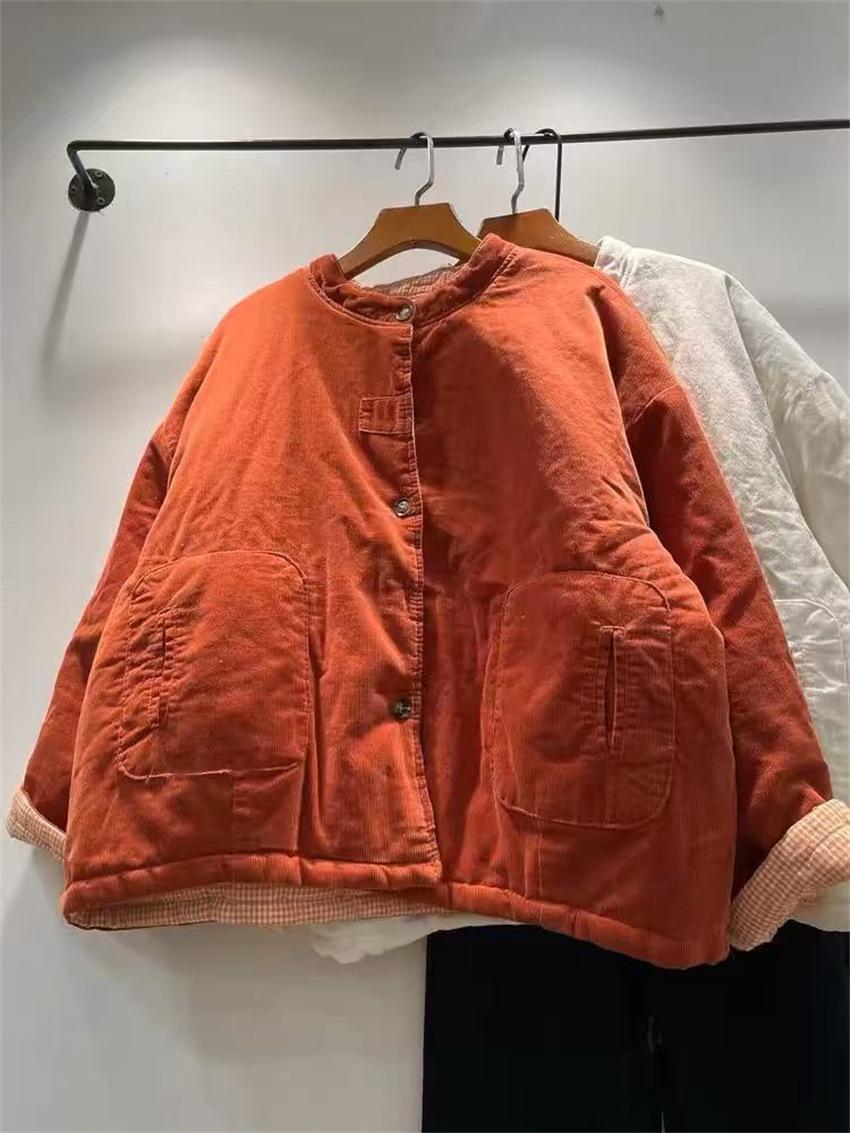Johnature Зимняя ретро вельветовая куртка Двусторонняя теплая женская свободная хлопковая повседневная лоскутная куртка One Size оранжевый
Johnature Зимняя ретро вельветовая куртка Двусторонняя теплая женская свободная хлопковая повседневная лоскутная куртка One Size оранжевый