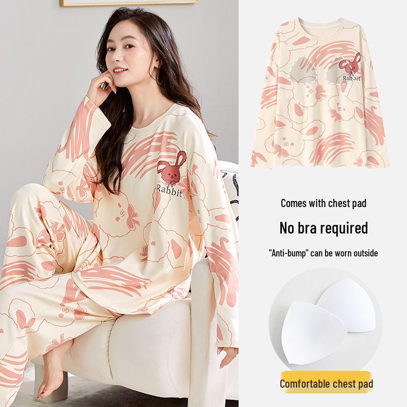 Женская пижама 2025 с длинным рукавом и мультяшным пуловером с нагрудными вкладышами - Универсальный хлопковый комплект для ношения дома и на улице (Осень зима). XL (110-125 jin)
Женская пижама 2025 с длинным рукавом и мультяшным пуловером с нагрудными вкладышами - Универсальный хлопковый комплект для ношения дома и на улице (Осень зима). XL (110-125 jin)