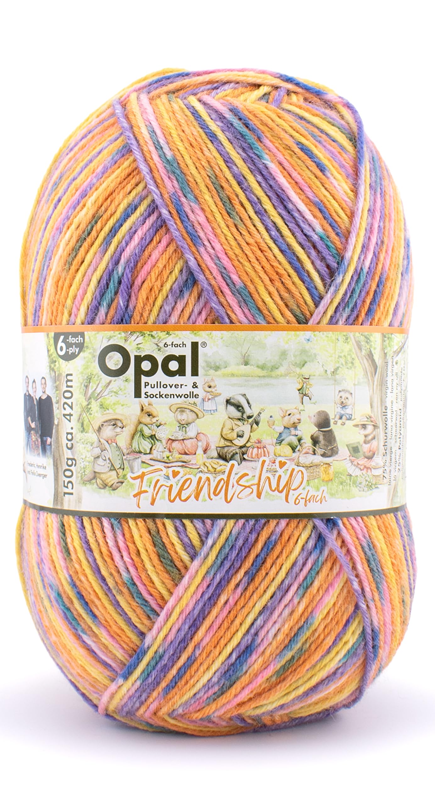 Opal Friendship Sock Yarn, 6-ply, Wool Blend, 11565. Camp Together
Opal Friendship Sock Yarn, 6-ply, Wool Blend, 11565. Camp Together