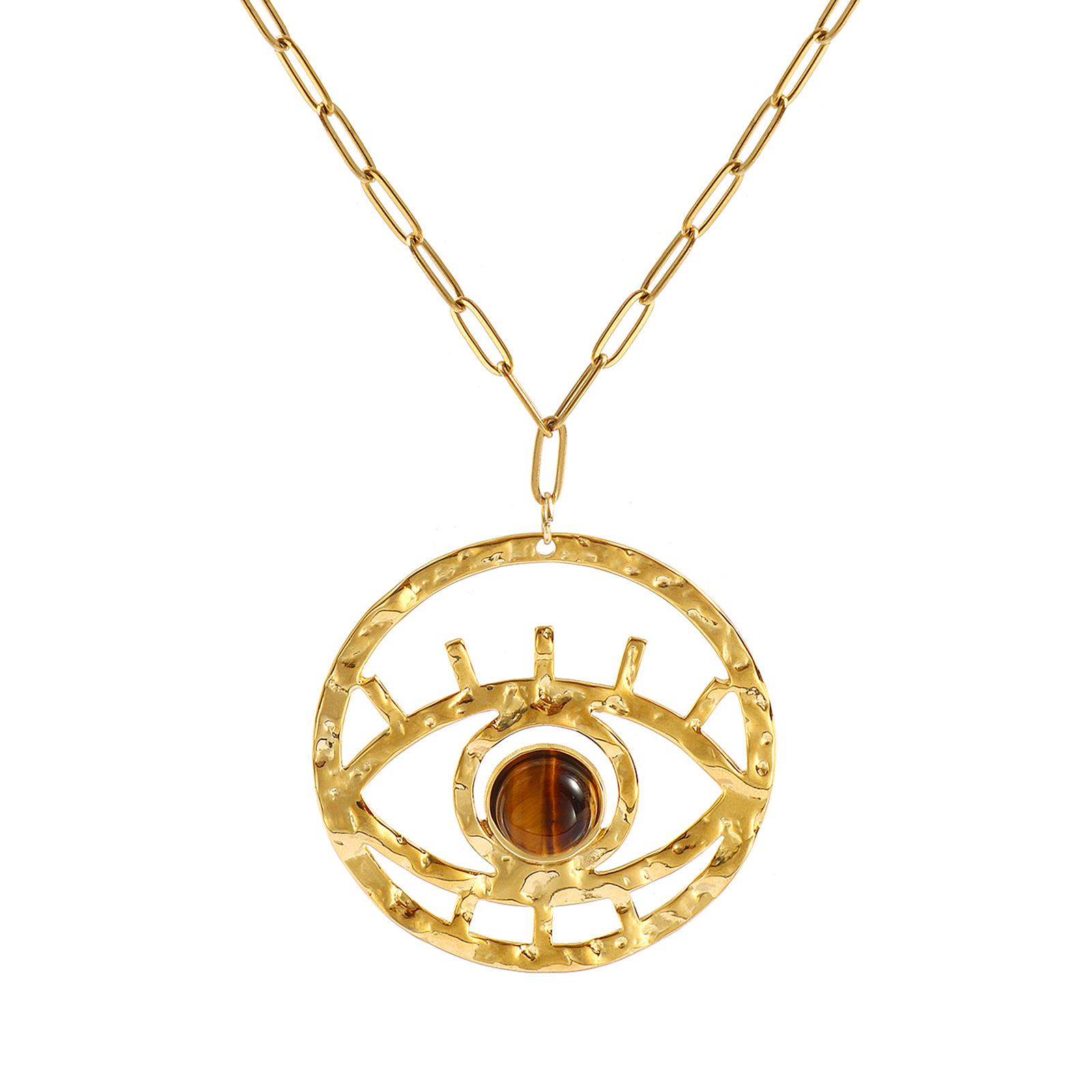 Brown Eye Pendant Charm Necklace 18K Gold Plated Paperclip Link Chain 304 Stainless Steel 42cm(16.5 ) +5cm(2 ) For Women 1 Piece
Brown Eye Pendant Charm Necklace 18K Gold Plated Paperclip Link Chain 304 Stainless Steel 42cm(16.5 ) +5cm(2 ) For Women 1 Piece