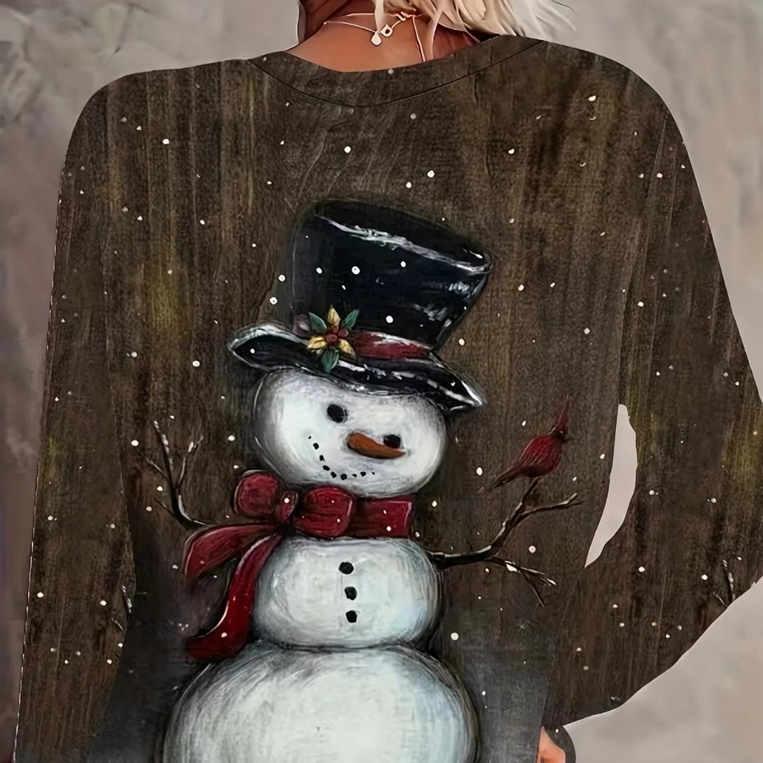 Футболка с круглым вырезом и принтом «Снеговик», повседневный топ с длинными рукавами для весны и осени, женская L
Футболка с круглым вырезом и принтом «Снеговик», повседневный топ с длинными рукавами для весны и осени, женская L