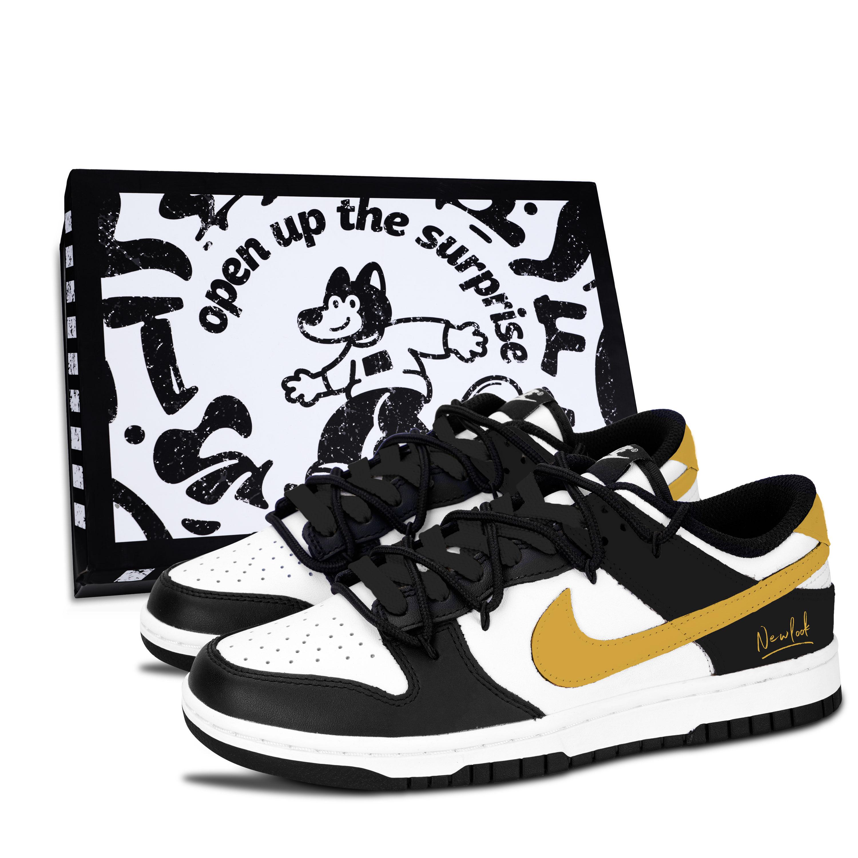 Nike Dunk Black White, Golden Elegant New Order Abrasion Resistant Abrasion Resistant Low top Skateboard Shoes Unisex HF5441-100(Team887-) 42
Nike Dunk Black White, Golden Elegant New Order Abrasion Resistant Abrasion Resistant Low top Skateboard Shoes Unisex HF5441-100(Team887-) 42