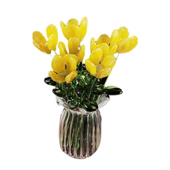 Glass Flower Bouquet with Vase Hand-Blown Mini Flower Decoration Home Living Room Handmade Simulation Floral Ornament with Stem D
Glass Flower Bouquet with Vase Hand-Blown Mini Flower Decoration Home Living Room Handmade Simulation Floral Ornament with Stem D