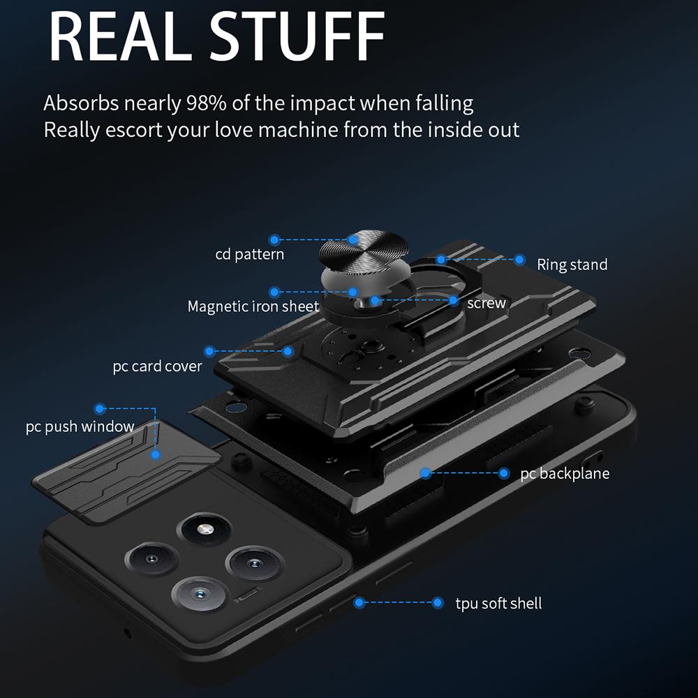 For Xiaomi Redmi K70E 5G/Poco X6 Pro 5G Case PC+TPU Kickstand Phone Back Cover with Camera Slider Black
For Xiaomi Redmi K70E 5G/Poco X6 Pro 5G Case PC+TPU Kickstand Phone Back Cover with Camera Slider Black