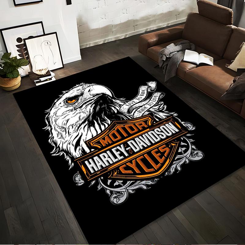 Harley Davidson Eagle Rug with Motorcycles Logo on Black Background Suitable for use as an anti-slip for living room bedroom sofas 40x60cm( 15x23in )
Harley Davidson Eagle Rug with Motorcycles Logo on Black Background Suitable for use as an anti-slip for living room bedroom sofas 40x60cm( 15x23in )