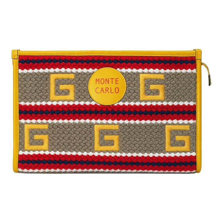 Gucci Клатч жіночий Monte Carlo з вишивкою літер, смугастою фактурною тканиною та шкіряними вставками, колірний блок, жовтий, червоний 627080-2BMCG-9682 Basic Set (Bag+Dust Bag)
Gucci Клатч жіночий Monte Carlo з вишивкою літер, смугастою фактурною тканиною та шкіряними вставками, колірний блок, жовтий, червоний 627080-2BMCG-9682 Basic Set (Bag+Dust Bag)