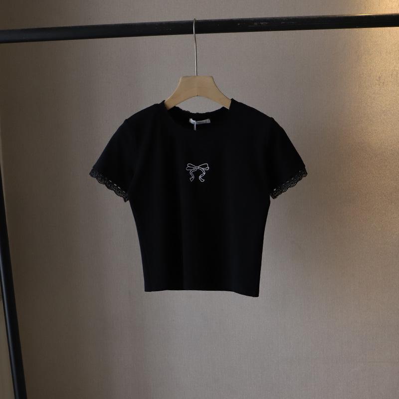 Летняя женская футболка с коротким рукавом, корейское кружево, пэчворк, вышивка бантом One Size чёрный
Летняя женская футболка с коротким рукавом, корейское кружево, пэчворк, вышивка бантом One Size чёрный
