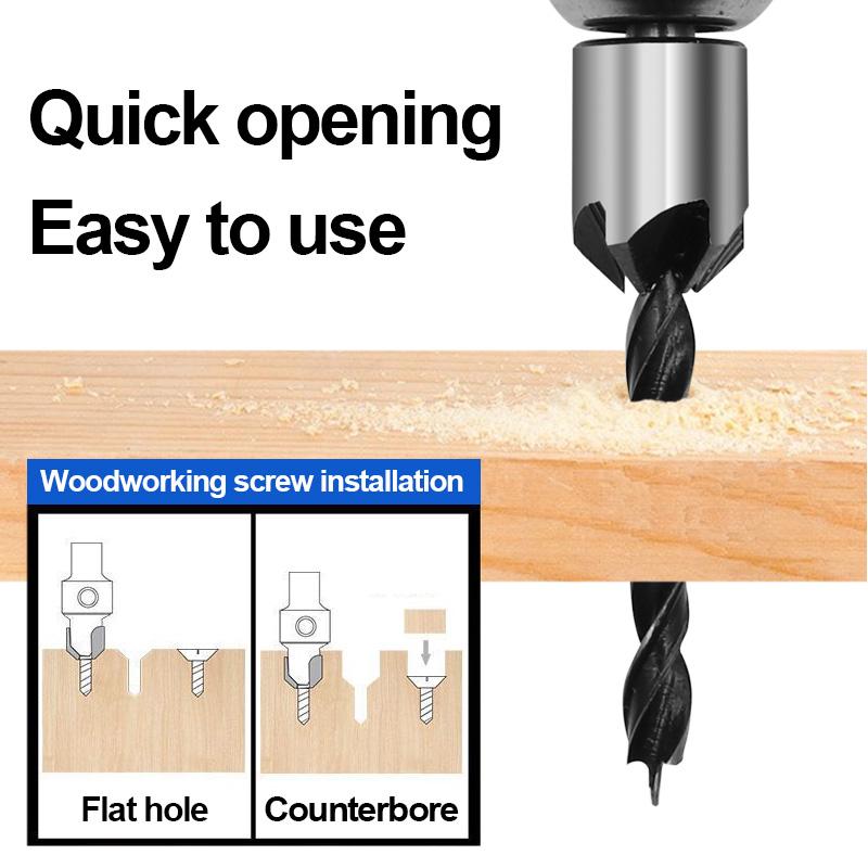 4pcs Carpentry Drill+1pc Wrech 3mm-6mm HSS Flute Countersink Drill Bits Set Chamfer Reamer For Woodworking Drill Bit Power Tools
4pcs Carpentry Drill+1pc Wrech 3mm-6mm HSS Flute Countersink Drill Bits Set Chamfer Reamer For Woodworking Drill Bit Power Tools
