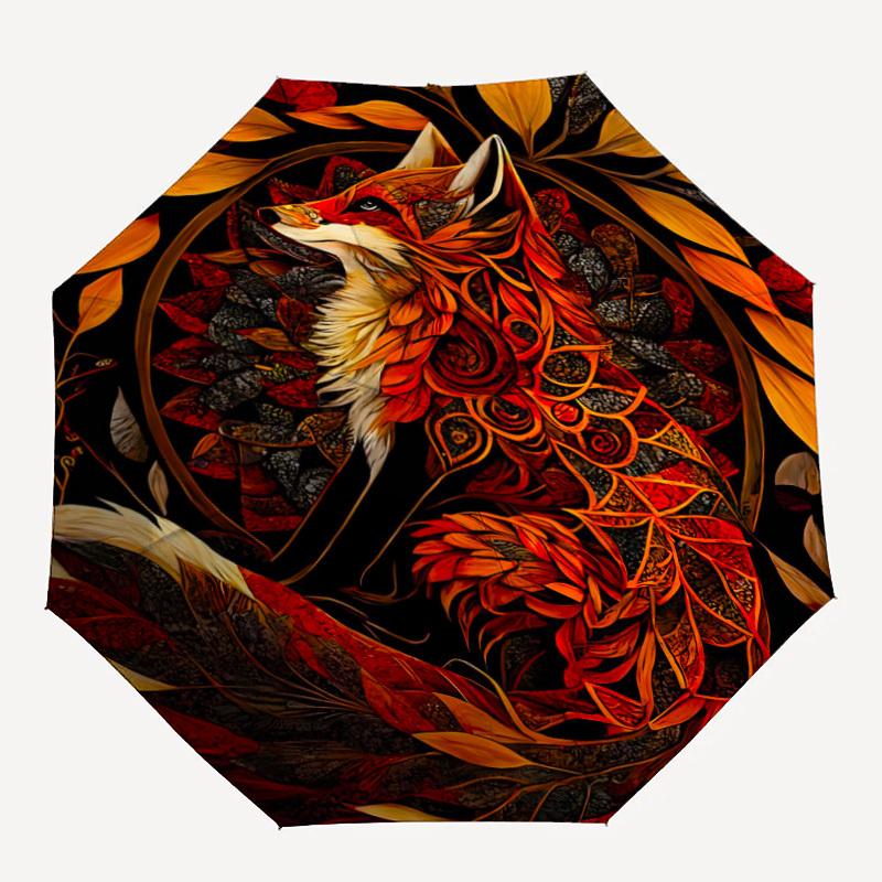 1pc Fox Mandala Autumnal Design Automatic Folding Umbrella, 8-Rib Durable Iron Frame, Compact Travel Umbrella for Women & Men 040
1pc Fox Mandala Autumnal Design Automatic Folding Umbrella, 8-Rib Durable Iron Frame, Compact Travel Umbrella for Women & Men 040