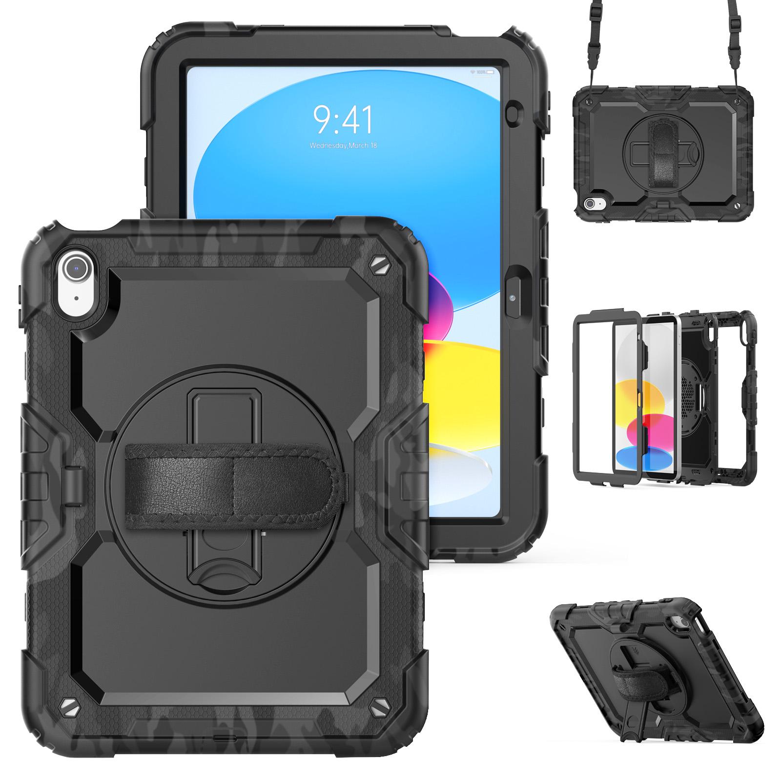 For iPad (2025)/iPad 10.9 (2022) Case Camo Printing PC+Silicone Tablet Cover with PET Film/Shoulder Strap Blue
For iPad (2025)/iPad 10.9 (2022) Case Camo Printing PC+Silicone Tablet Cover with PET Film/Shoulder Strap Blue