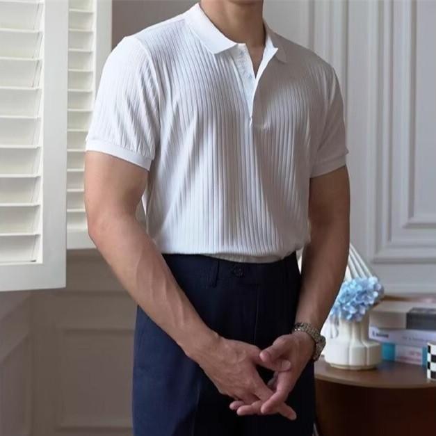 Men’s Textured Ice Silk Dark Stripe Short Sleeve Polo Shirt - Slim Fit, Summer, Stain Resistant, Worn Look, Business Lapel T-shirt. 2XL
Men’s Textured Ice Silk Dark Stripe Short Sleeve Polo Shirt - Slim Fit, Summer, Stain Resistant, Worn Look, Business Lapel T-shirt. 2XL