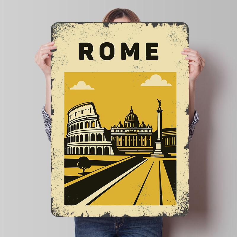 Rome Travel Poster Customized Wall Art Vintage Metal Signs Retro Tin Plaque for Man Cave Office Decoration Room Home Decor Items 7.9x11.8In(20x30cm)
Rome Travel Poster Customized Wall Art Vintage Metal Signs Retro Tin Plaque for Man Cave Office Decoration Room Home Decor Items 7.9x11.8In(20x30cm)