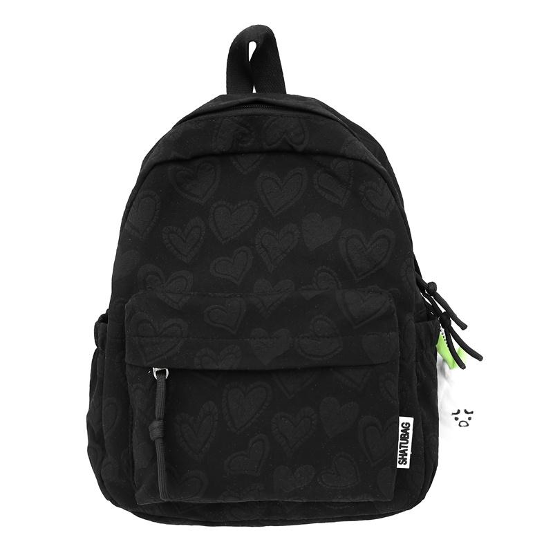 Студенческий школьный рюкзак с принтом Love, женский маленький рюкзак чёрный